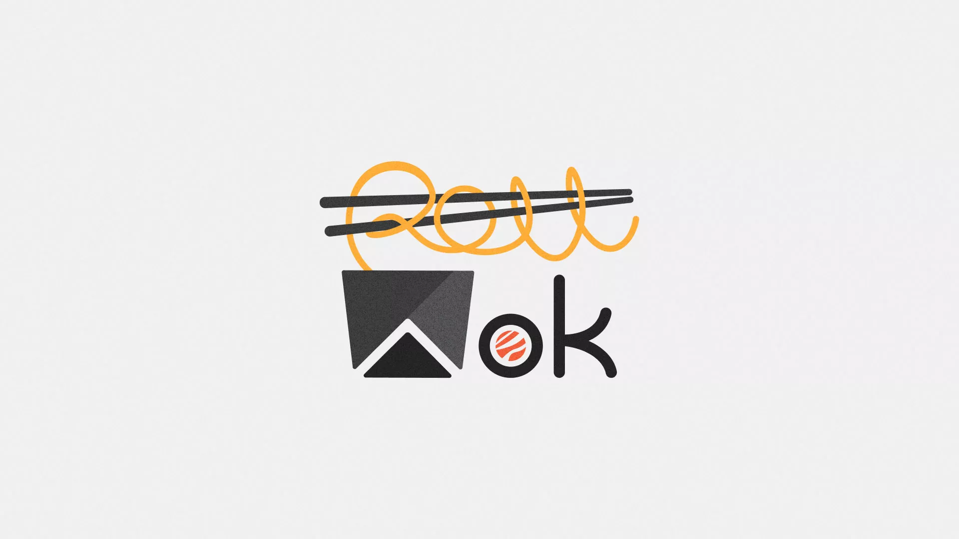 Разработка логотипа суши-бара «Roll Wok Club» в Чебаркуле